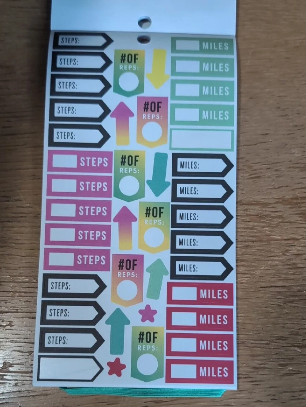 The Happy Planner Fitness Sticker Pack - Green, Teal, Pink, Black
